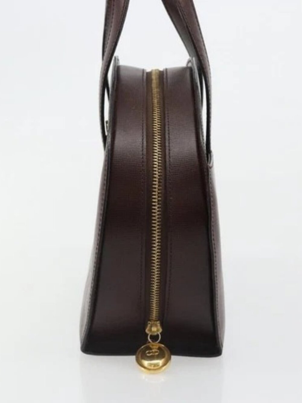 Christian Dior Hand Bag Leather Brown Gold Auth 185163 - Picture 4 of 16